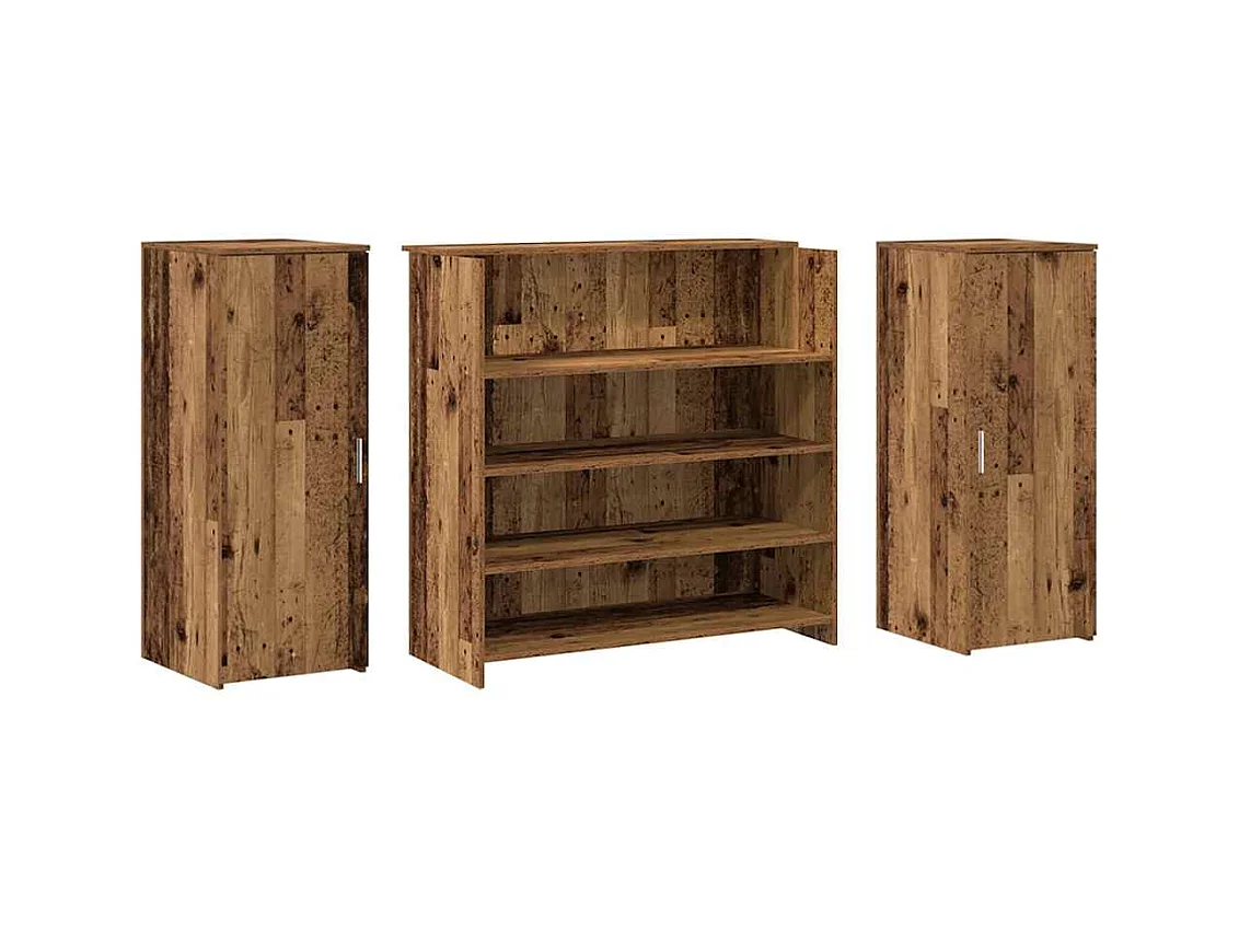 Bureau de réception vieux bois 180x50x103,5cm bois d'ingénierie