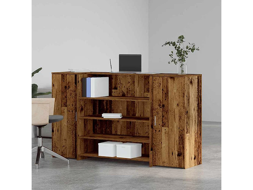 Mostrador de recepción madera vieja 180x50x103,5 cm