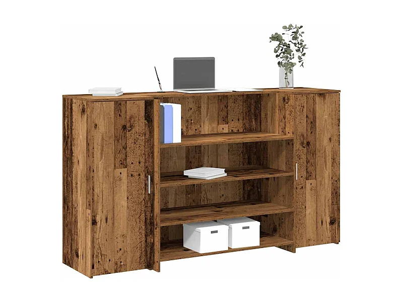 Bureau de réception vieux bois 180x50x103,5cm bois d'ingénierie