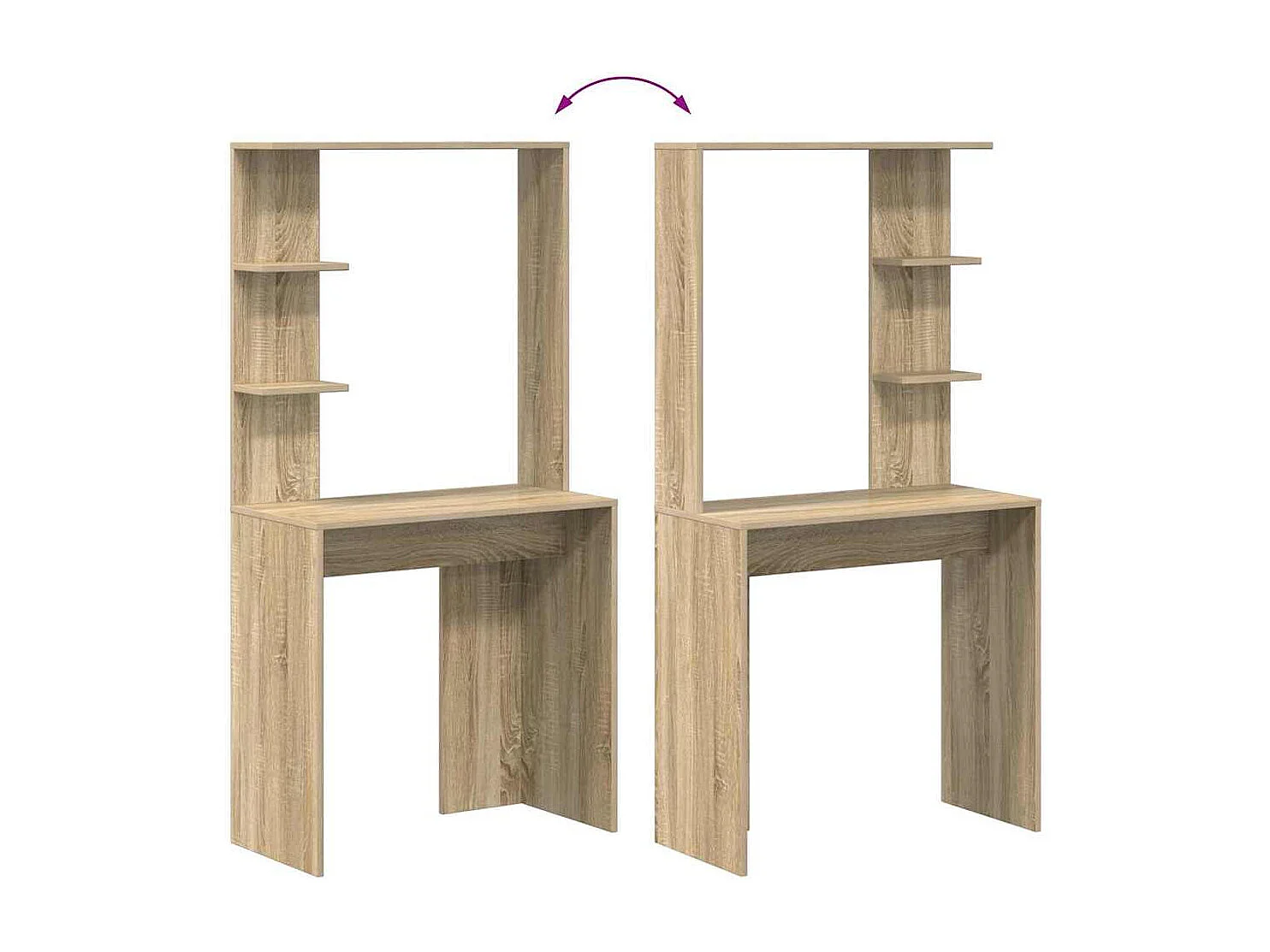 Bureau Chêne sonoma 78.5 x 37 x 154.5 cm Bois d'ingénierie