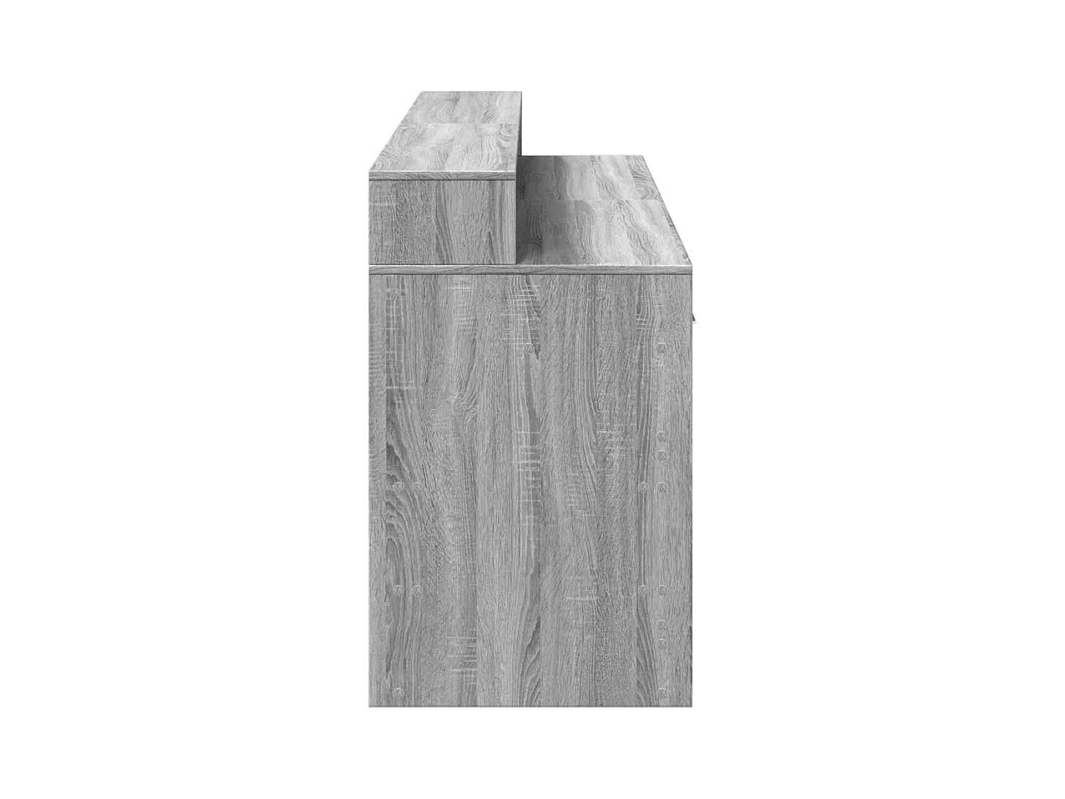 Bureau et lumières LED sonoma gris 160x55x91 cm bois ingénierie