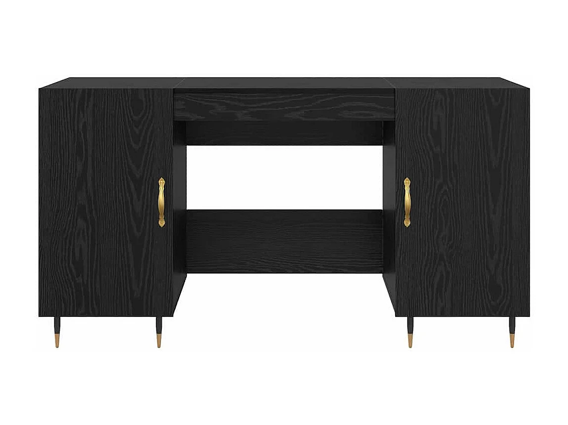 Bureau avec porte Chêne noir 140 x 50 x 75 cm Bois d'ingénierie