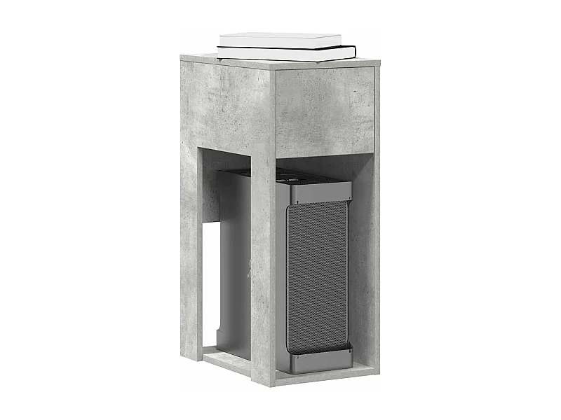 Support de tour d'ordinateur et tiroir gris béton 30x44x74 cm
