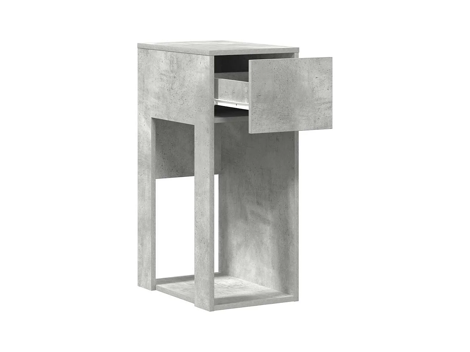 Support de tour d'ordinateur et tiroir gris béton 30x44x74 cm