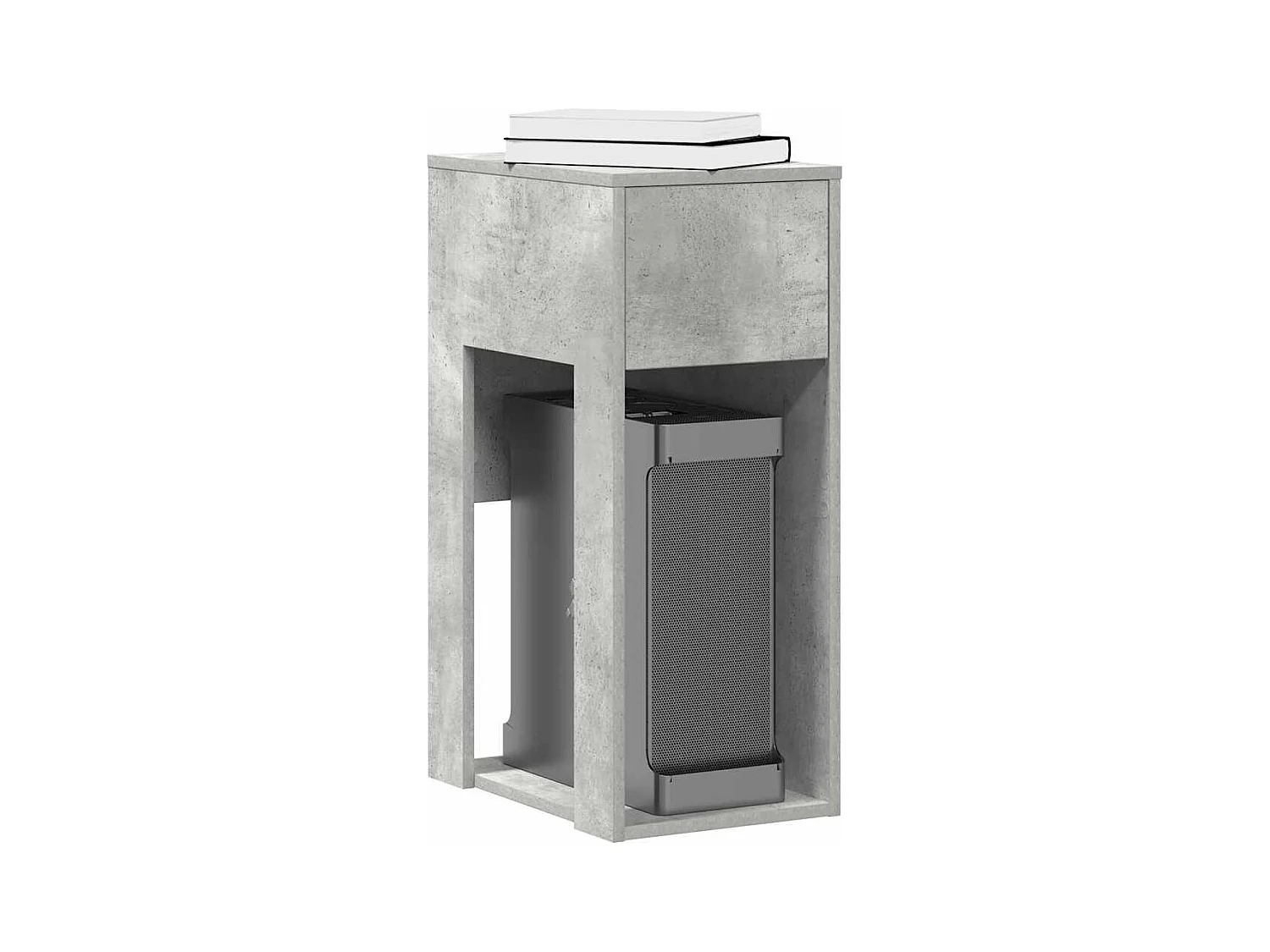 Support de tour d'ordinateur et tiroir gris béton 30x44x74 cm