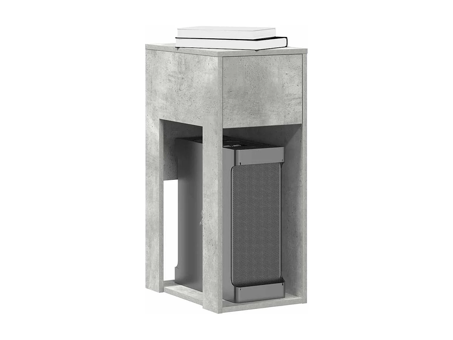 Support de tour d'ordinateur et tiroir gris béton 30x44x74 cm
