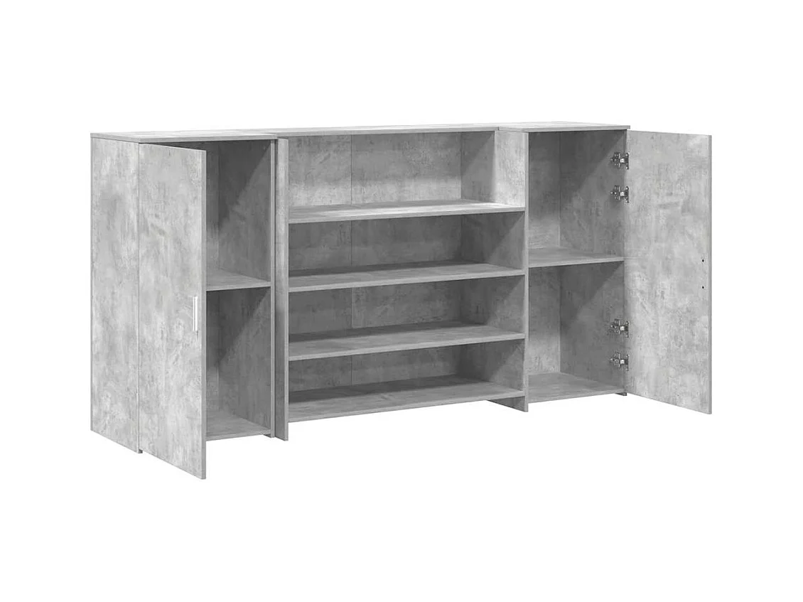 Bureau de réception gris béton 200x50x103,5cm bois d'ingénierie