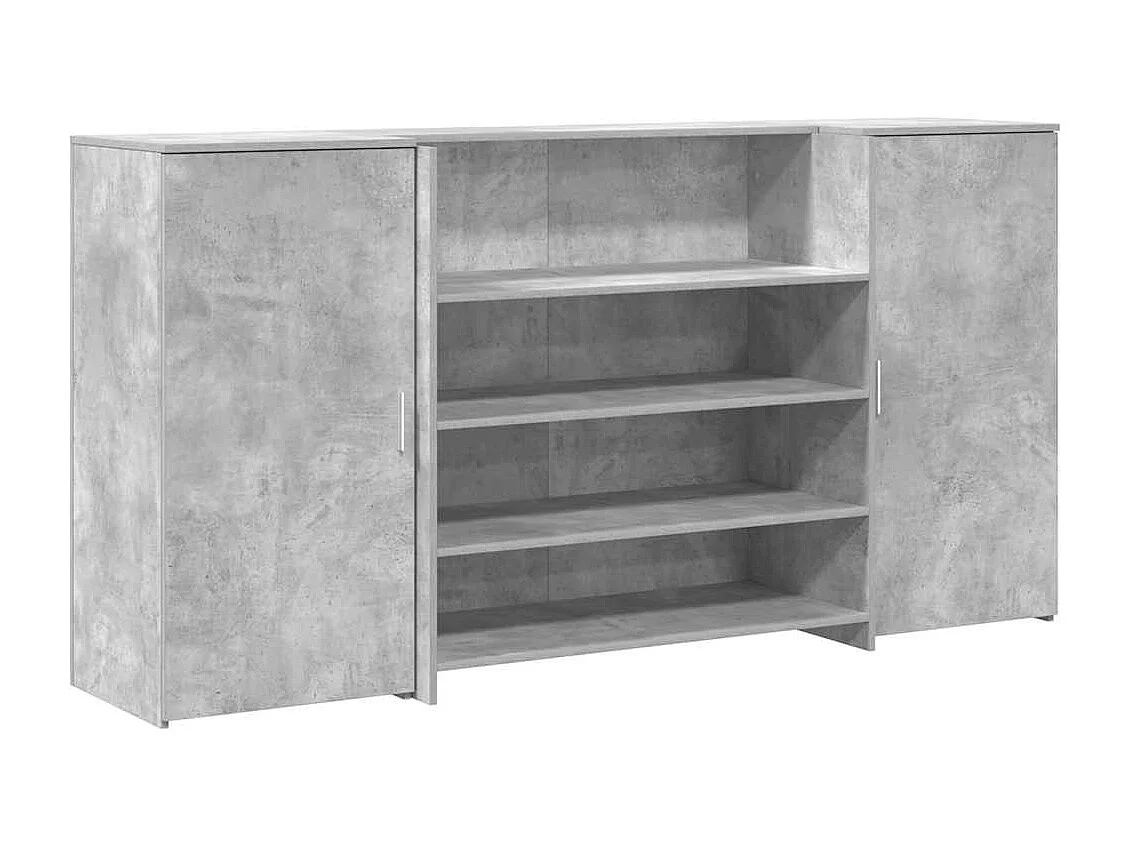 Bureau de réception gris béton 200x50x103,5cm bois d'ingénierie