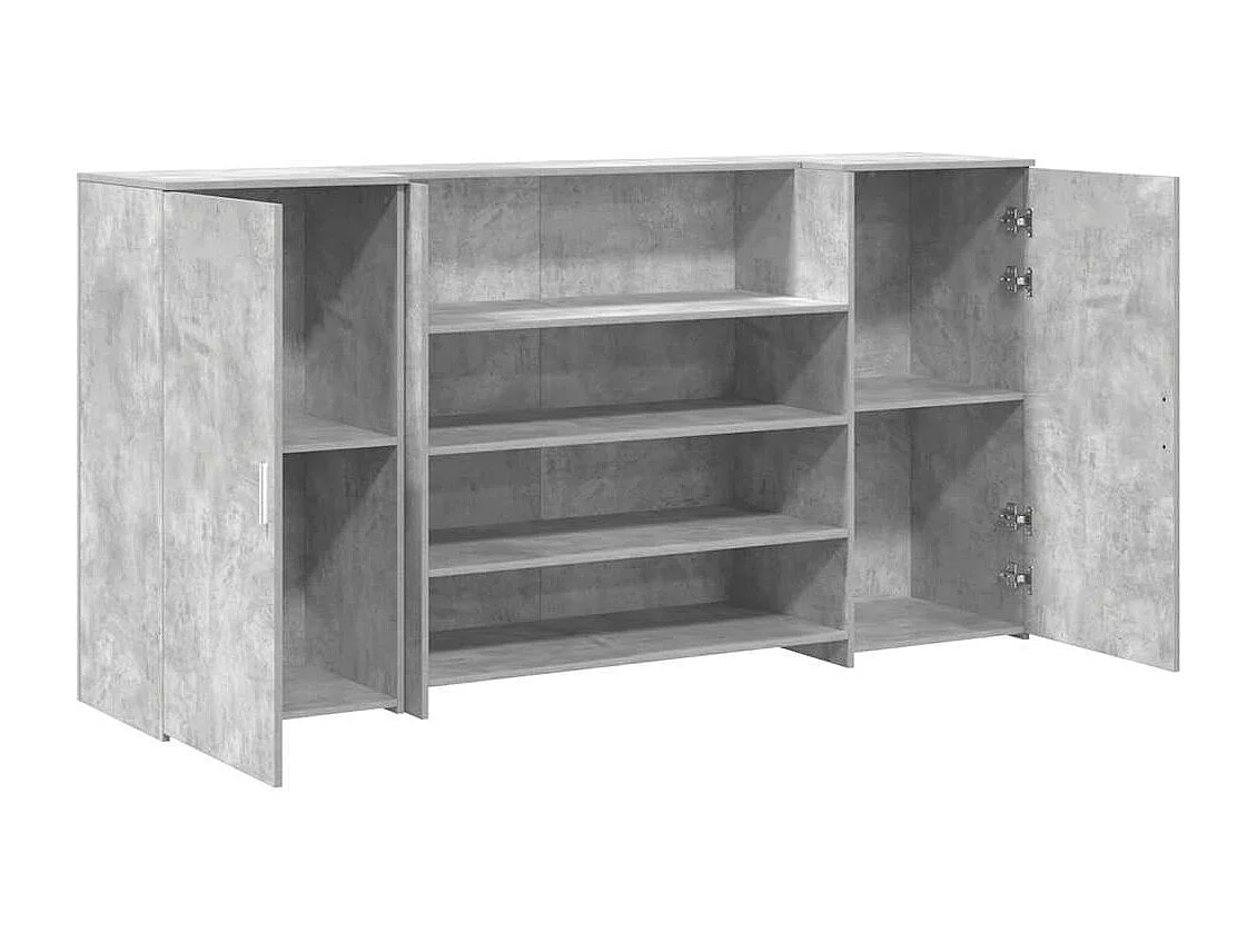 Bureau de réception gris béton 200x50x103,5cm bois d'ingénierie