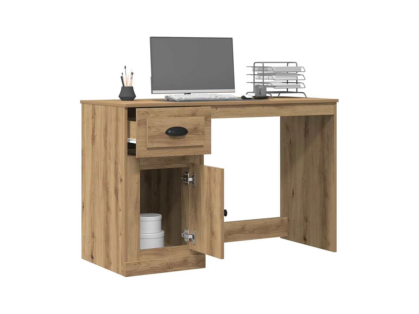 Bureau chêne artisanal 50 x 115 x 75 cm Bois d'ingénierie