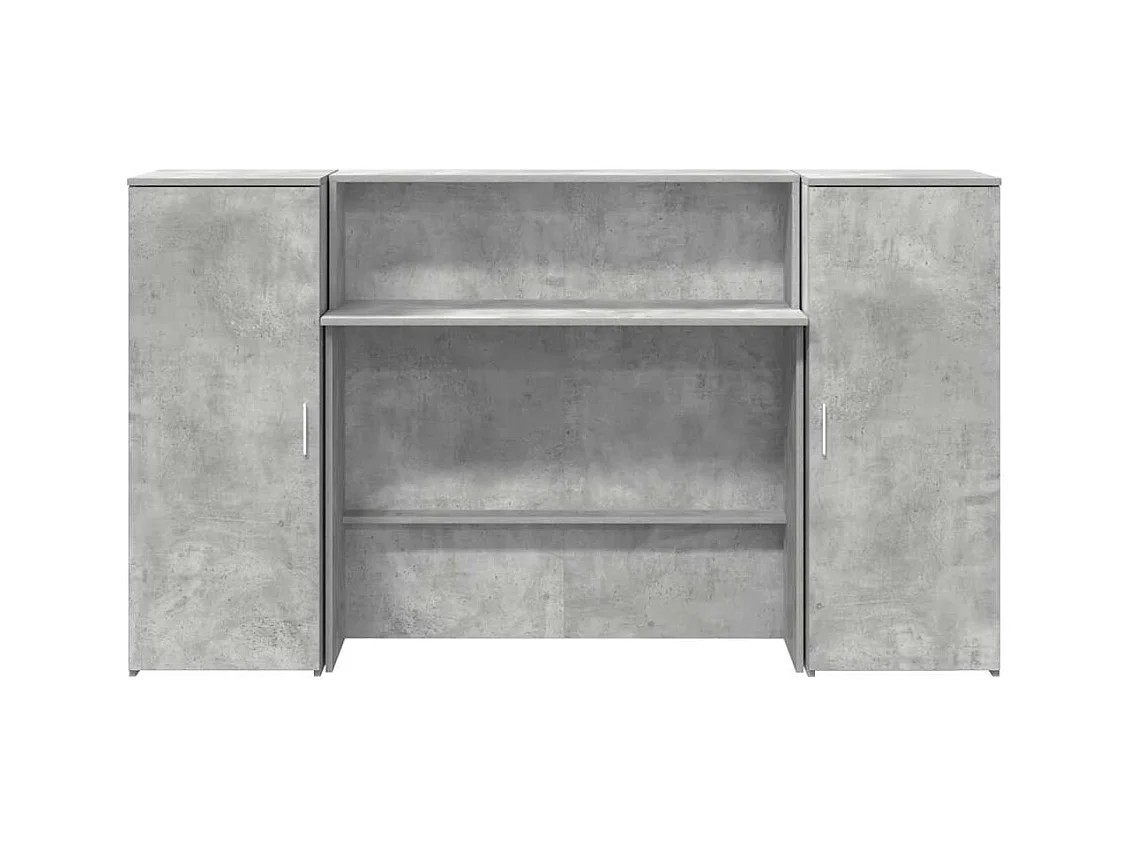Bureau de réception gris béton 180x50x103,5cm bois d'ingénierie