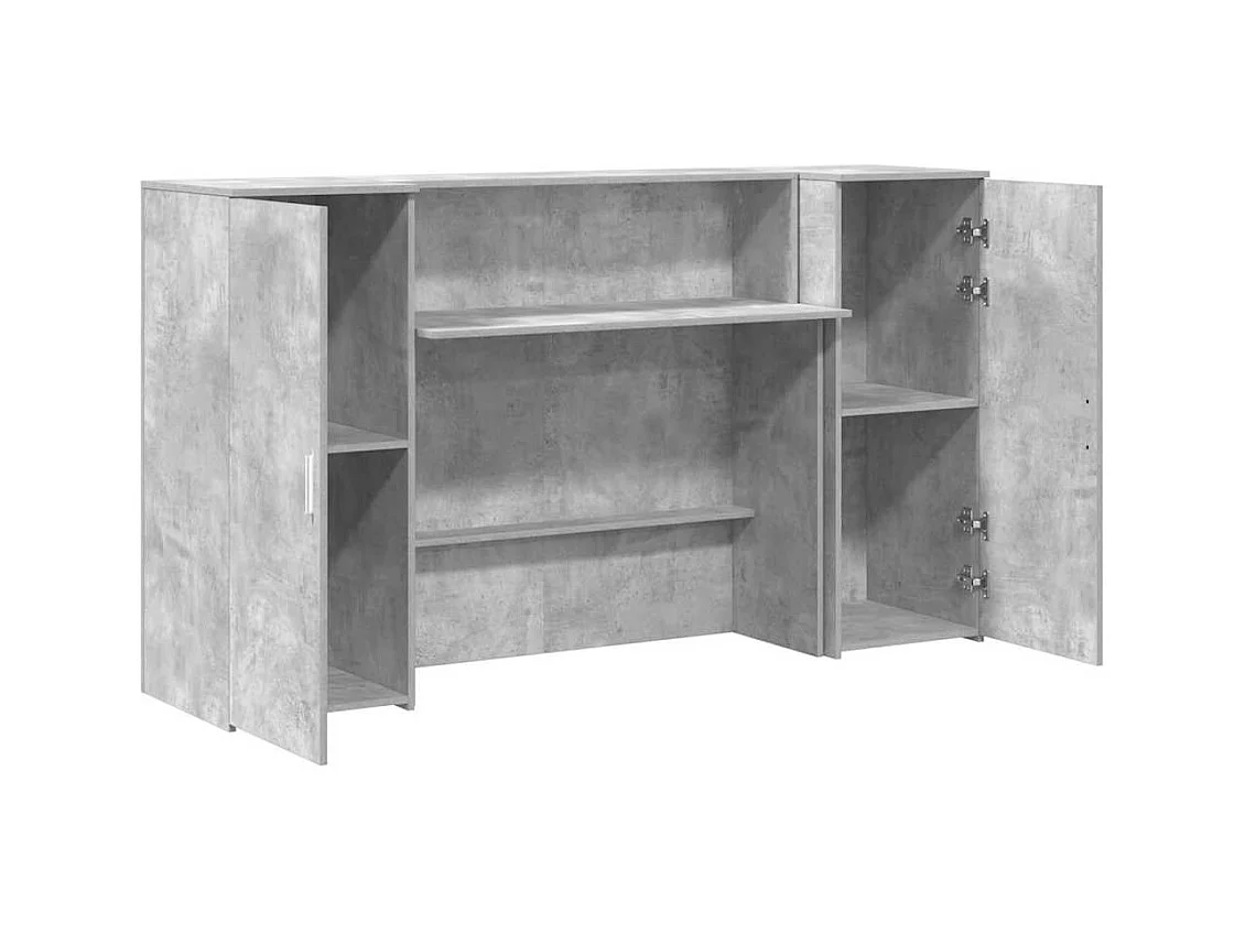 Bureau de réception gris béton 180x50x103,5cm bois d'ingénierie