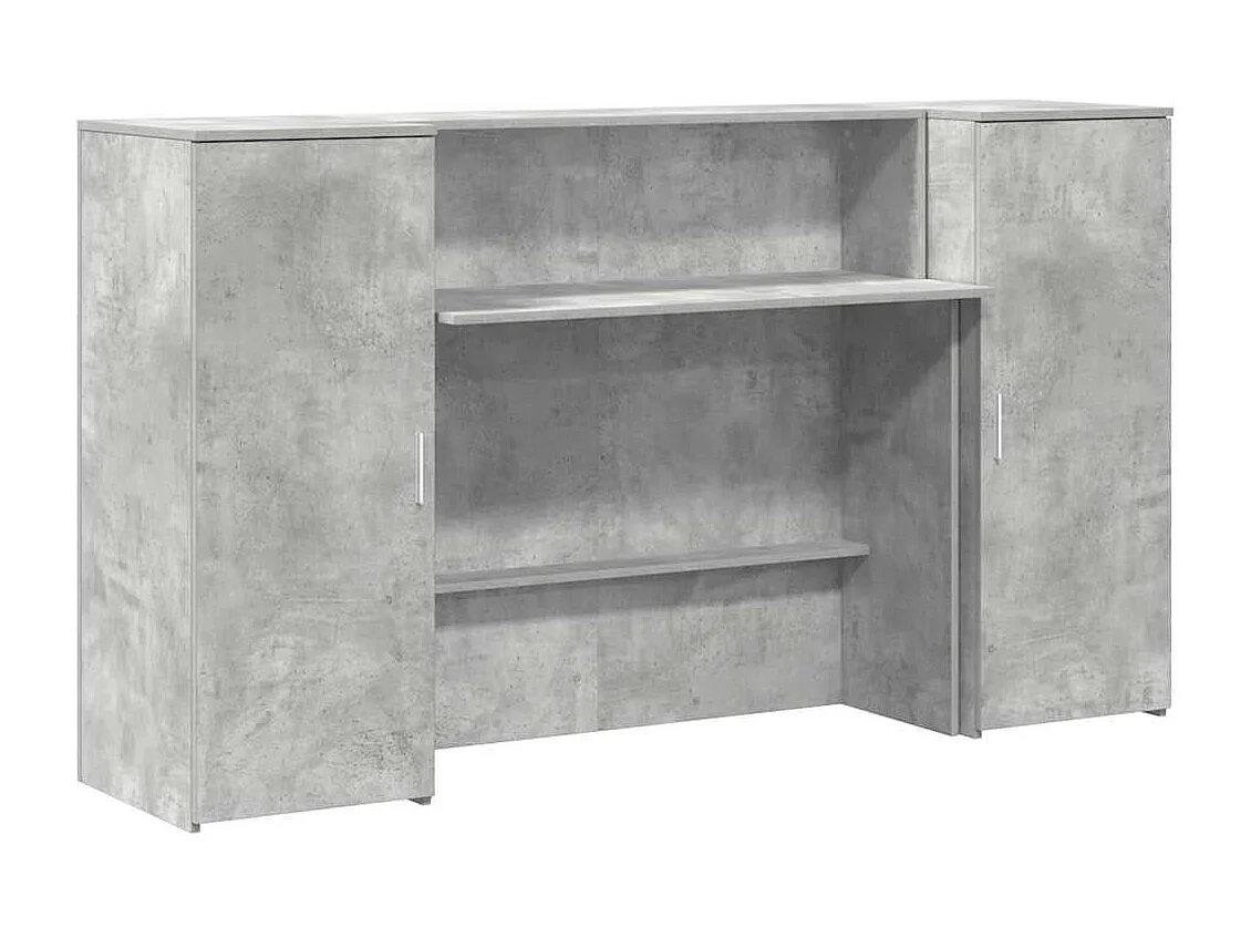 Bureau de réception gris béton 180x50x103,5cm bois d'ingénierie