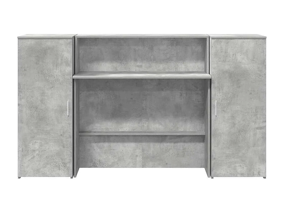 Bureau de réception gris béton 180x50x103,5cm bois d'ingénierie