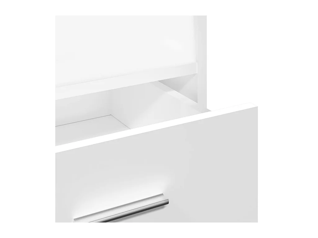 Pupitre et roues et tiroir blanc 55x55x107 cm bois d'ingénierie