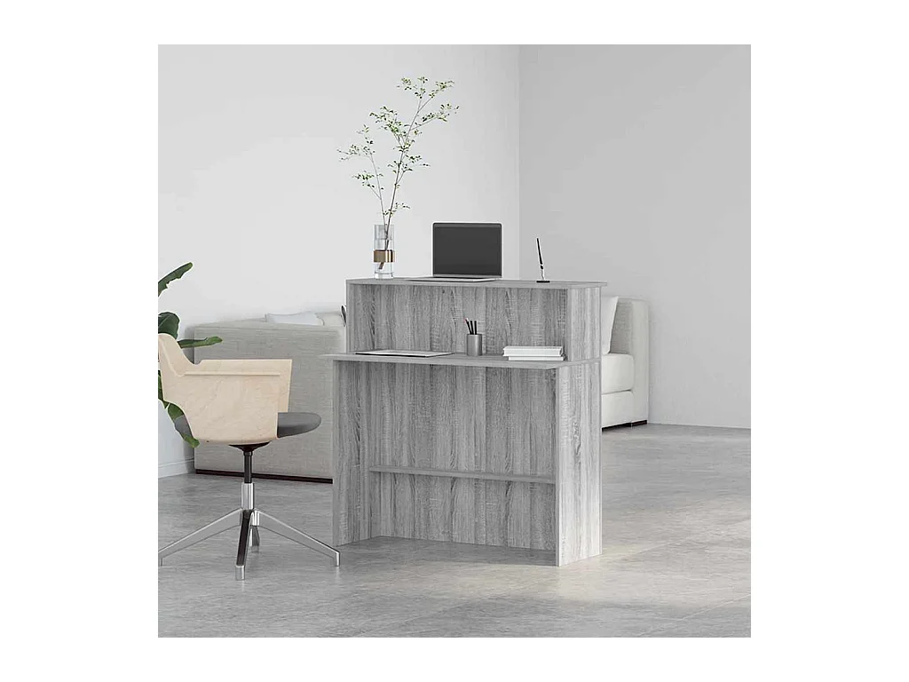 Bureau de réception sonoma gris 100x50x103,5 cm bois ingénierie