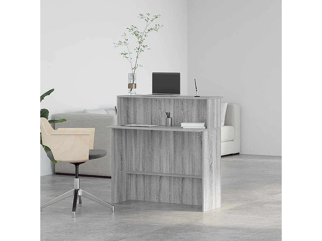 Bureau de réception sonoma gris 100x50x103,5 cm bois ingénierie