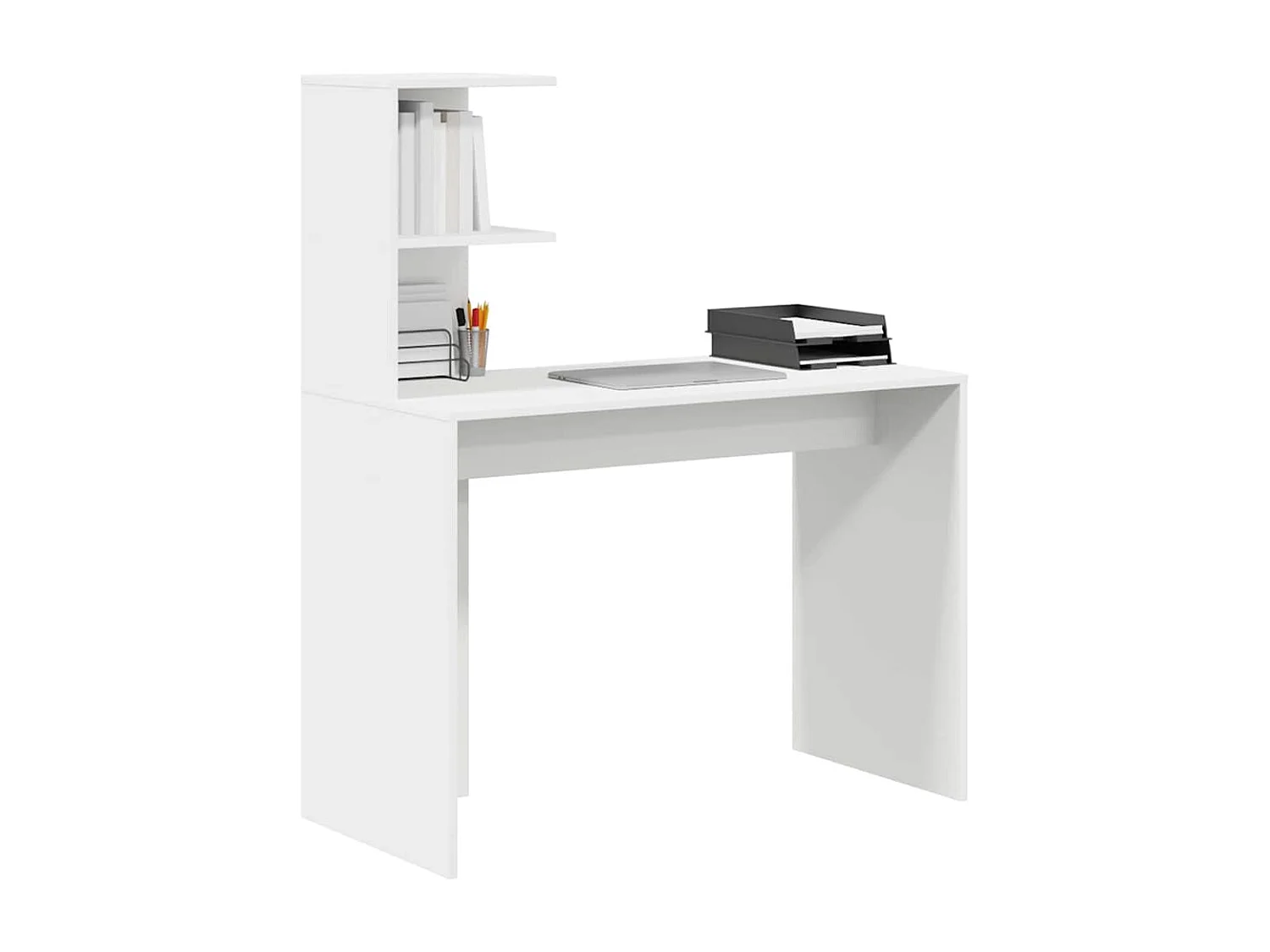 Bureau avec étagère Blanc 102 x 50 x 124 cm Bois d'ingénierie