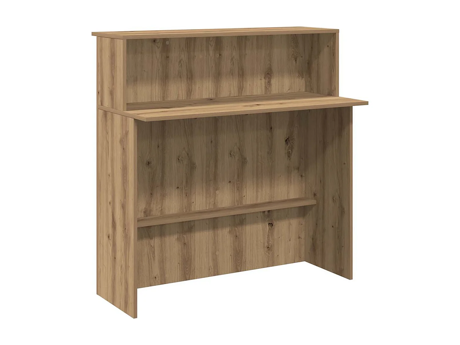 Bureau réception chêne artisanal 100x50x103,5cm bois ingénierie