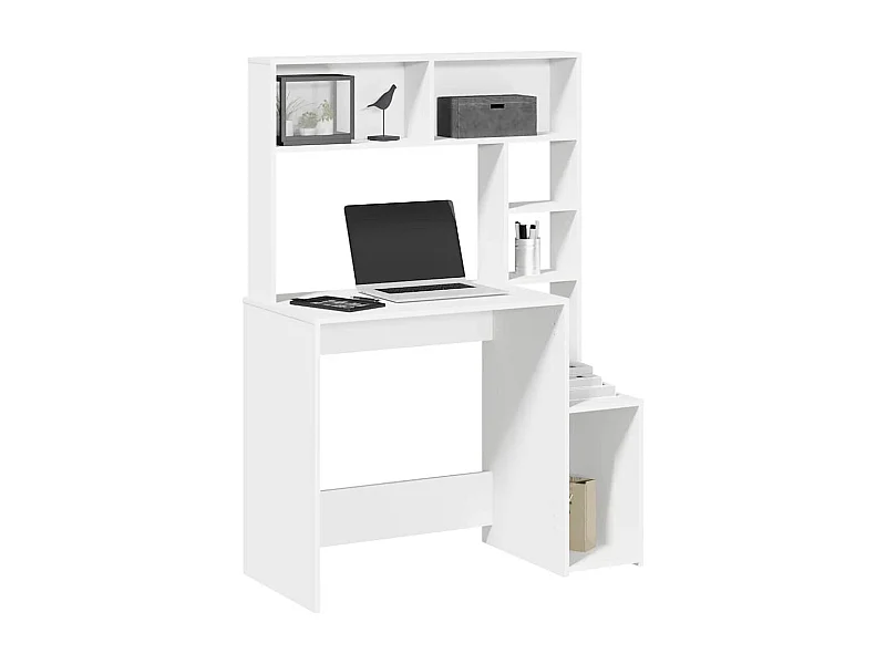 Escritorio estantes madera contrachapada blanco 100x45x140 cm