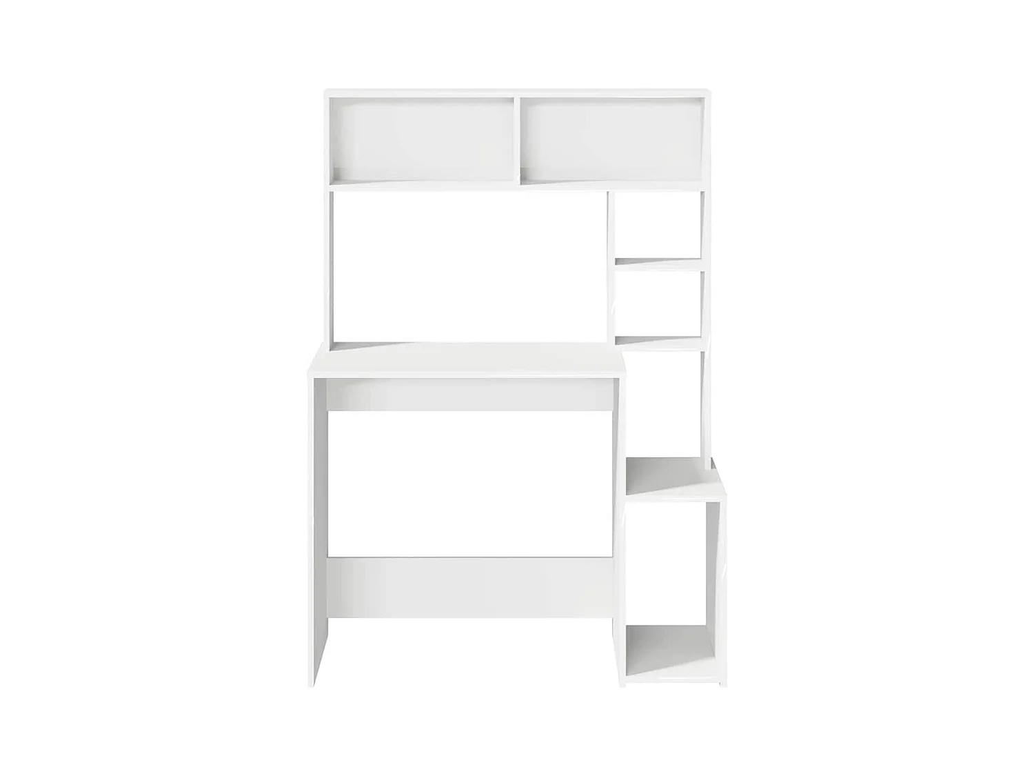 Bureau avec étagères blanc 100x45x140 cm bois d'ingénierie