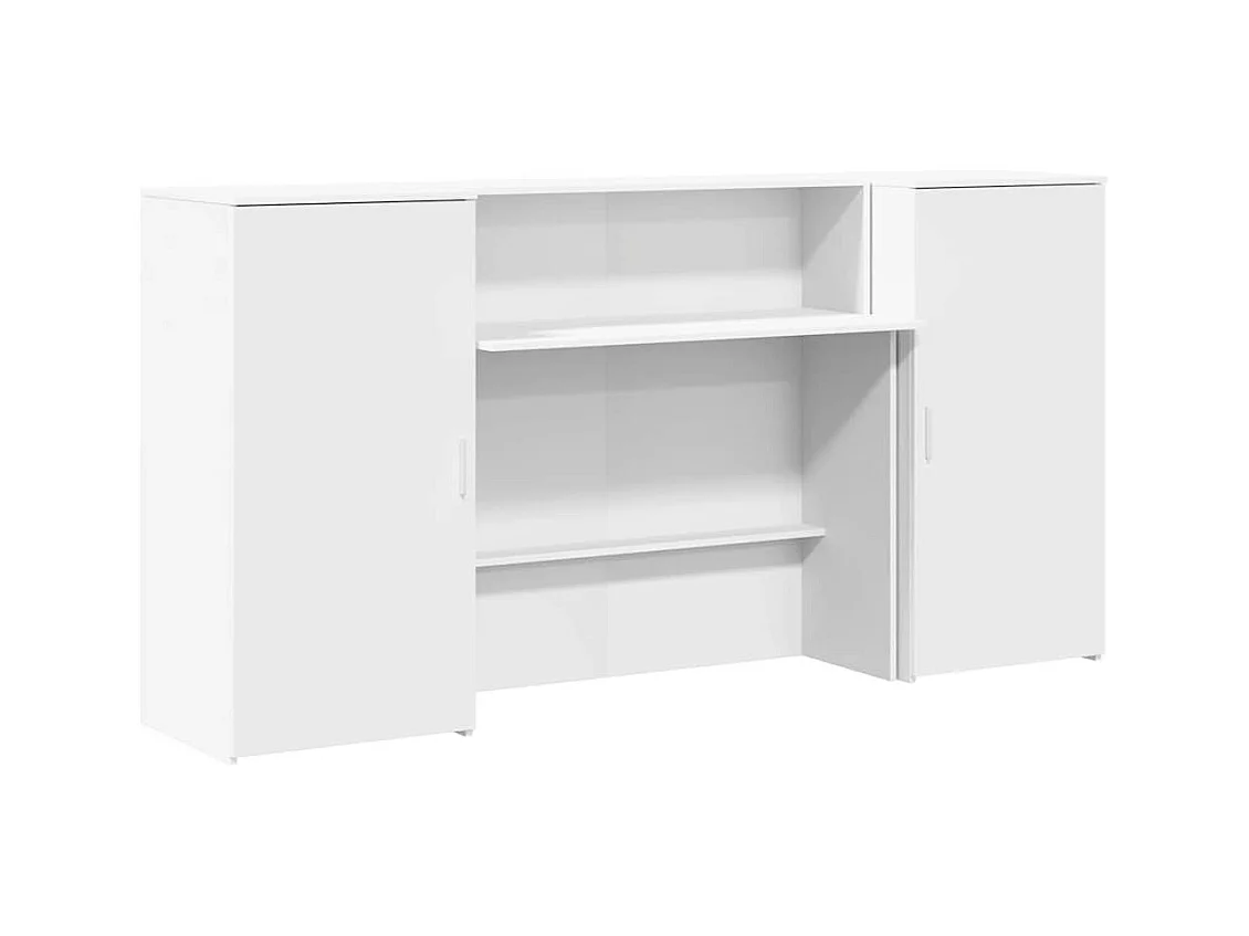 Bureau de réception blanc 200x50x103,5 cm bois d'ingénierie