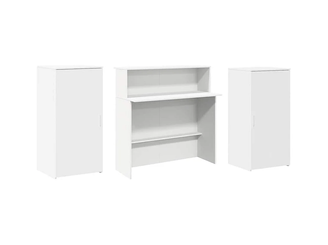 Bureau de réception blanc 200x50x103,5 cm bois d'ingénierie