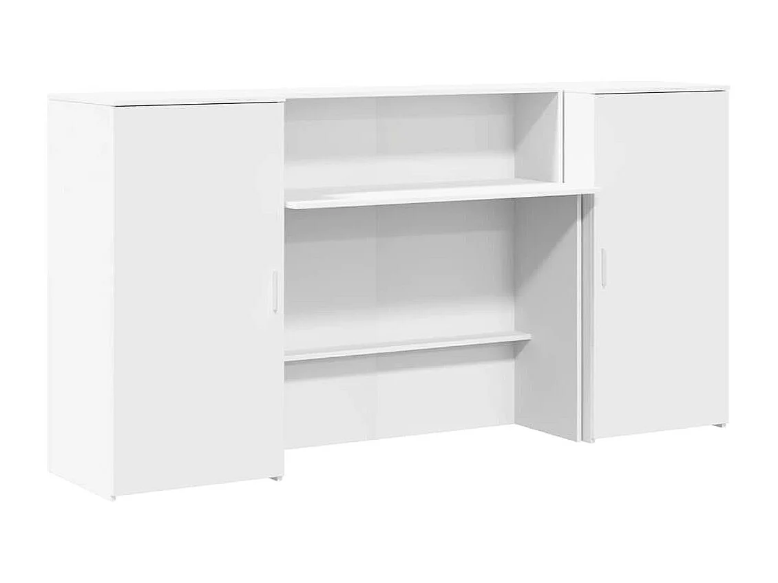 Bureau de réception blanc 200x50x103,5 cm bois d'ingénierie