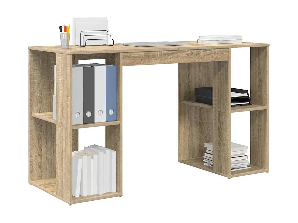 Bureau avec Rangement Chêne sonoma 130 x 50,5 x 75 cm