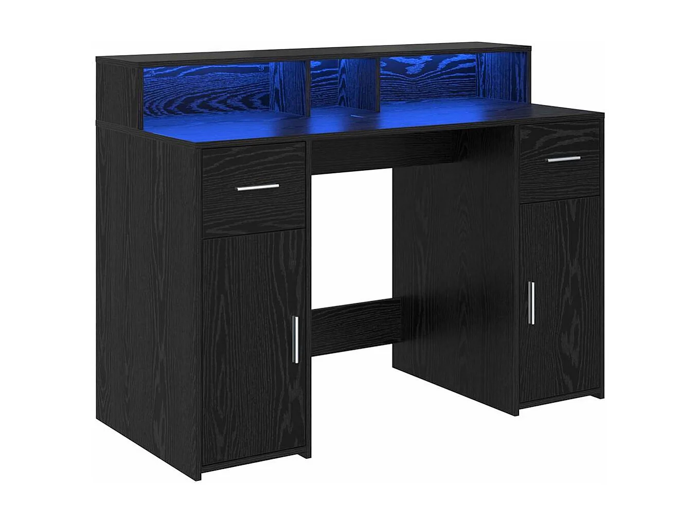 Bureau avec porte Chêne noir 120 x 55 x 91 cm Bois d'ingénierie