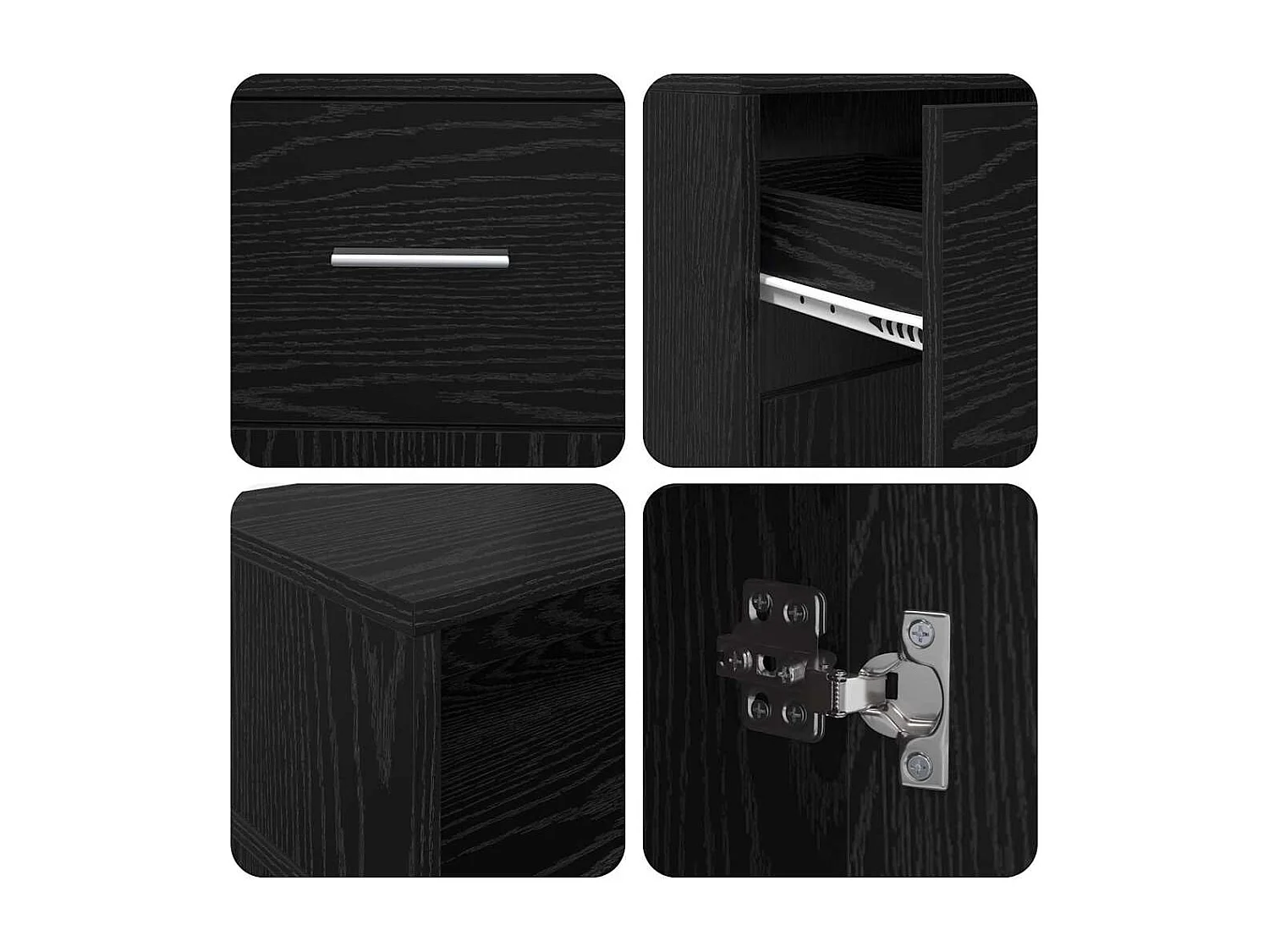 Bureau avec porte Chêne noir 120 x 55 x 91 cm Bois d'ingénierie