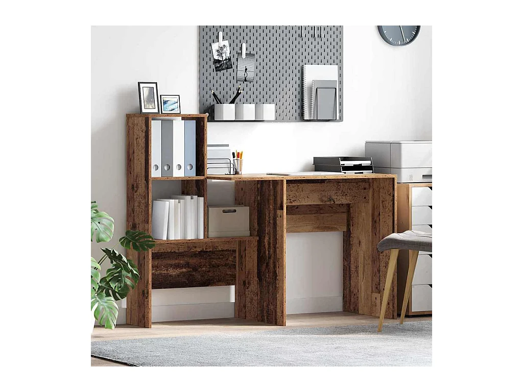 Escritorio con estante Madera vieja 131.5 x 50 x 106.5 cm
