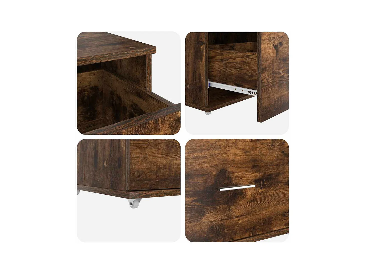 Bureau Chêne fumé 131,5 x 50 x 106,5 cm Bois d'ingénierie