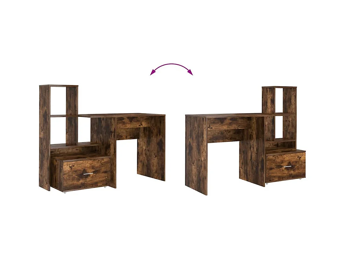 Bureau Chêne fumé 131,5 x 50 x 106,5 cm Bois d'ingénierie