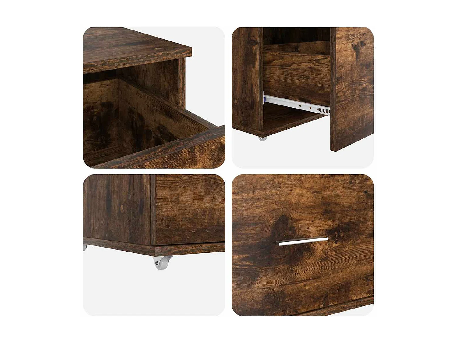 Bureau Gerookt eiken 131,5 x 50 x 106,5 cm Bewerkt hout