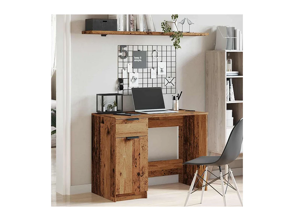 Bureau vieux bois 100x50x75 cm bois d'ingénierie