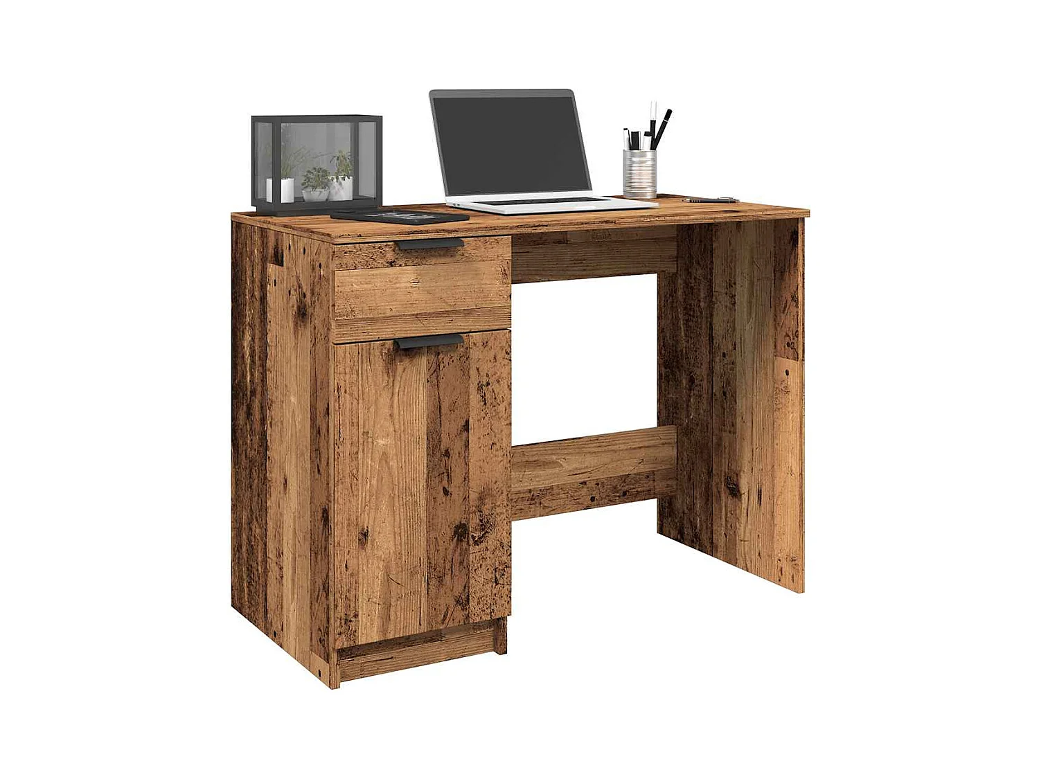 Escritorio de madera contrachapada madera vieja 100x50x75 cm