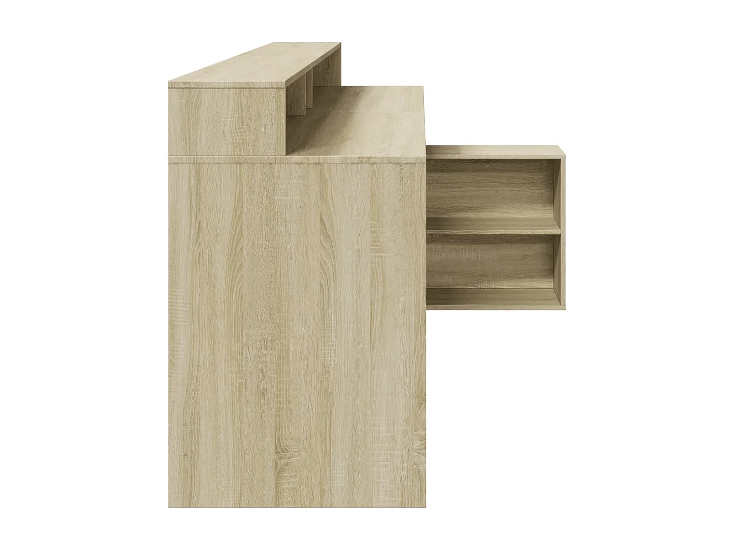 Bureau avec lumières LED chêne sonoma bois d'ingénierie