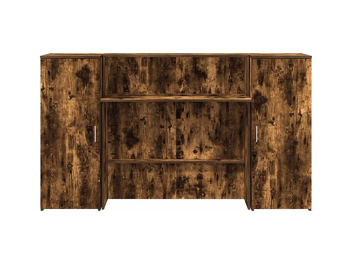 Bureau de réception chêne fumé 180x50x103,5cm bois d'ingénierie