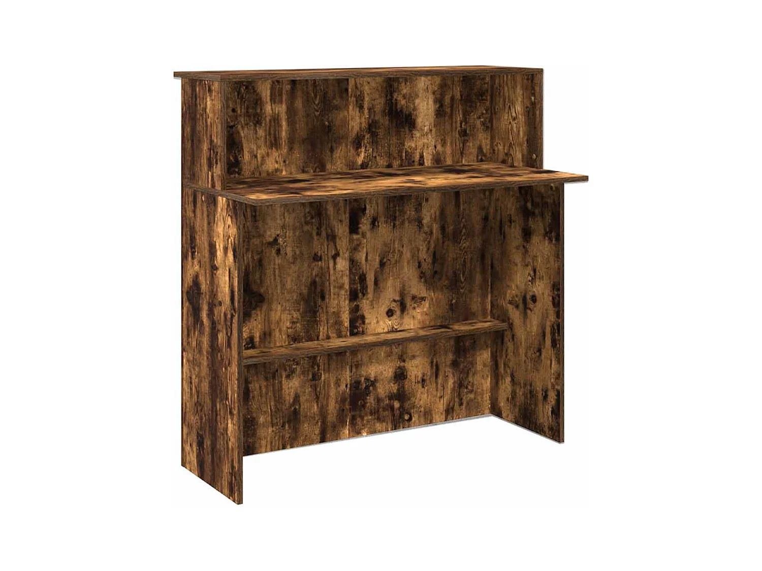 Bureau de réception chêne fumé 180x50x103,5cm bois d'ingénierie