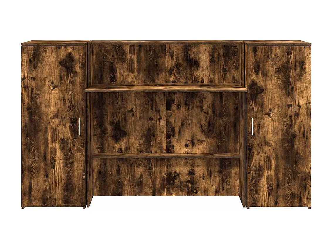 Bureau de réception chêne fumé 180x50x103,5cm bois d'ingénierie