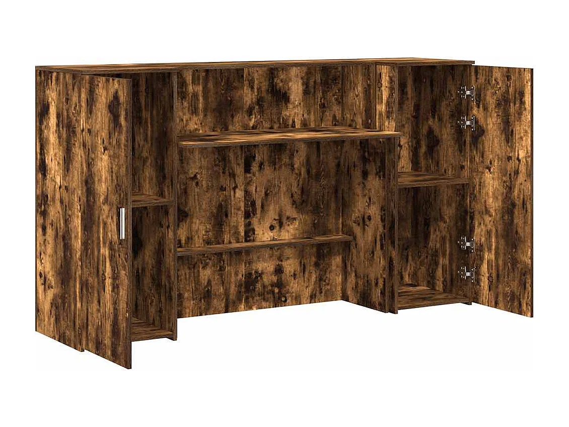 Bureau de réception chêne fumé 180x50x103,5cm bois d'ingénierie