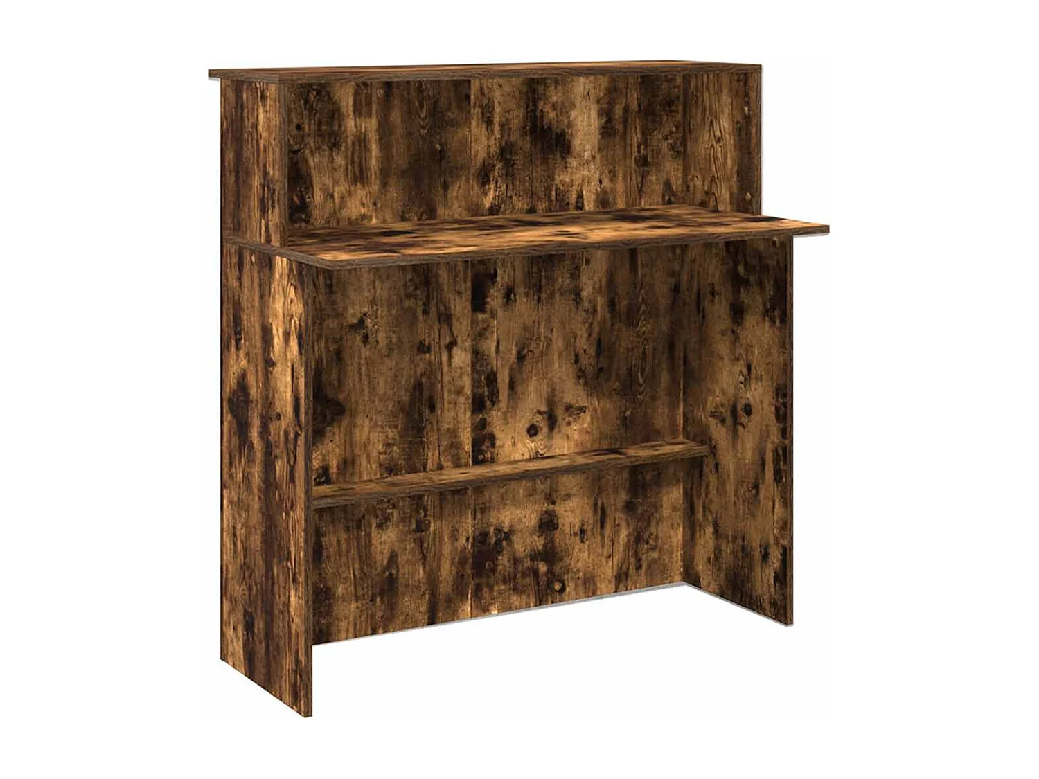 Bureau de réception chêne fumé 180x50x103,5cm bois d'ingénierie