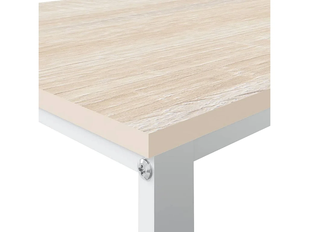 Computerbureau 110x60x73 cm spaanplaat wit en eikenkleurig