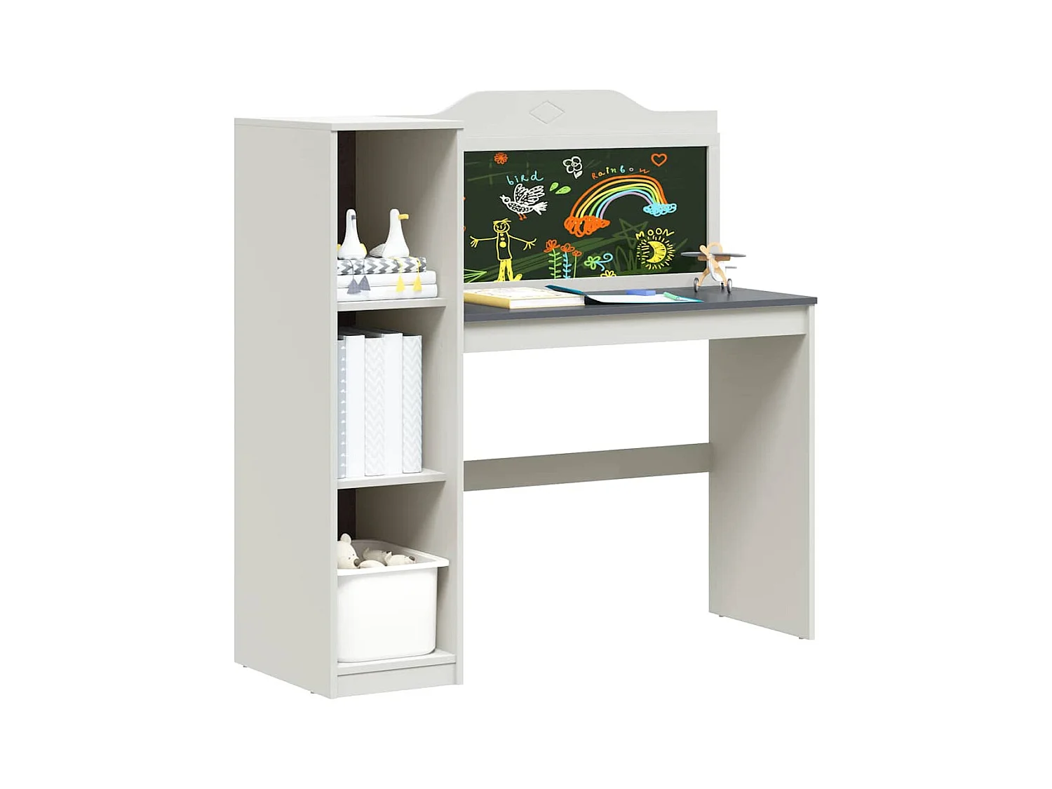 Bureau tableau noir Blanc et gris 120 x 45 x 118.5 cm