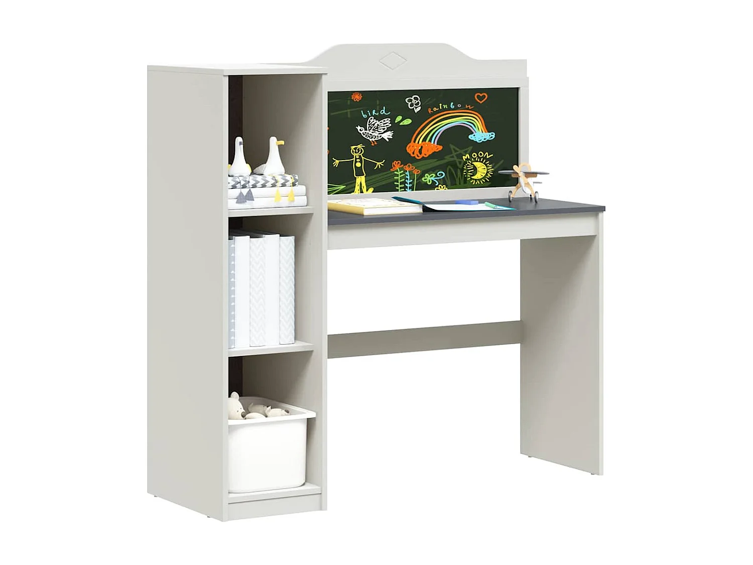 Bureau tableau noir Blanc et gris 120 x 45 x 118.5 cm