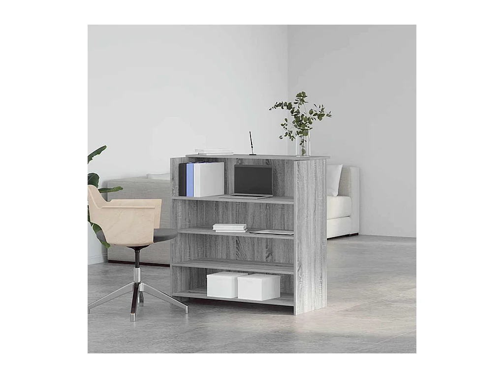Bureau de réception sonoma gris 100x50x103,5 cm bois ingénierie
