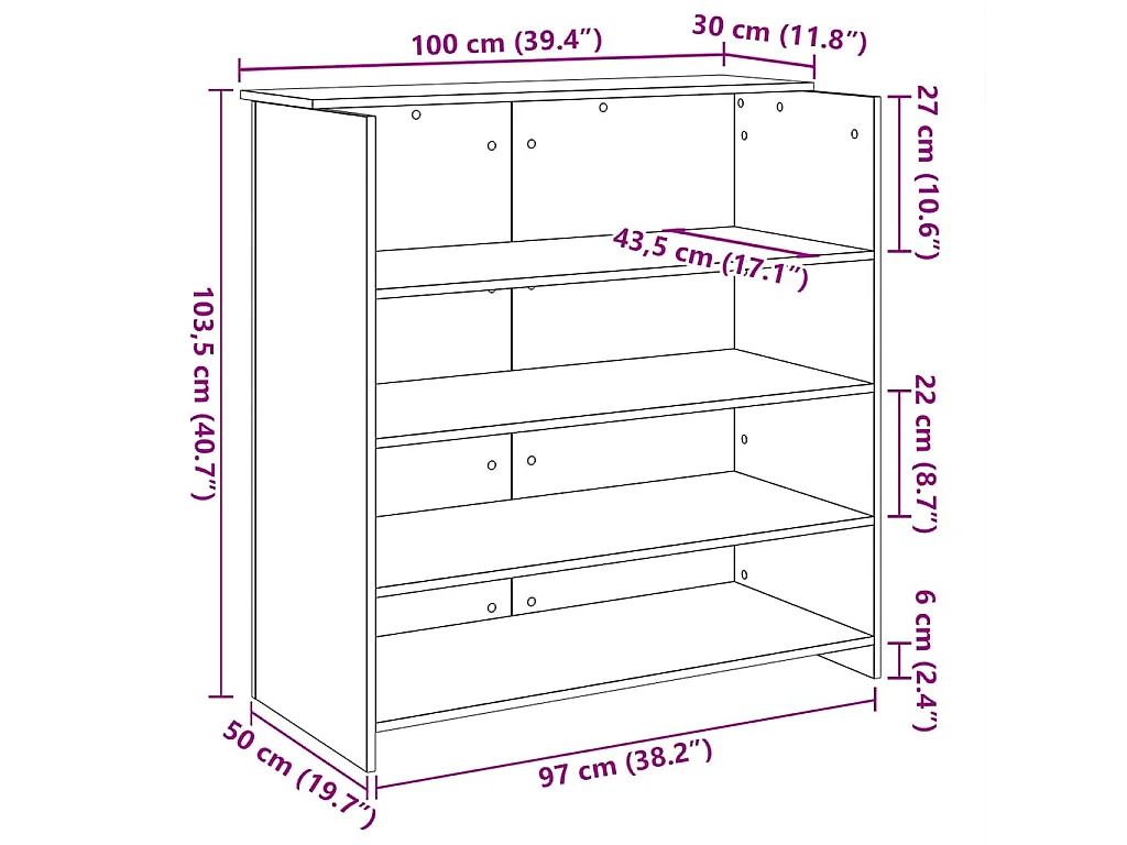 Bureau de réception sonoma gris 100x50x103,5 cm bois ingénierie