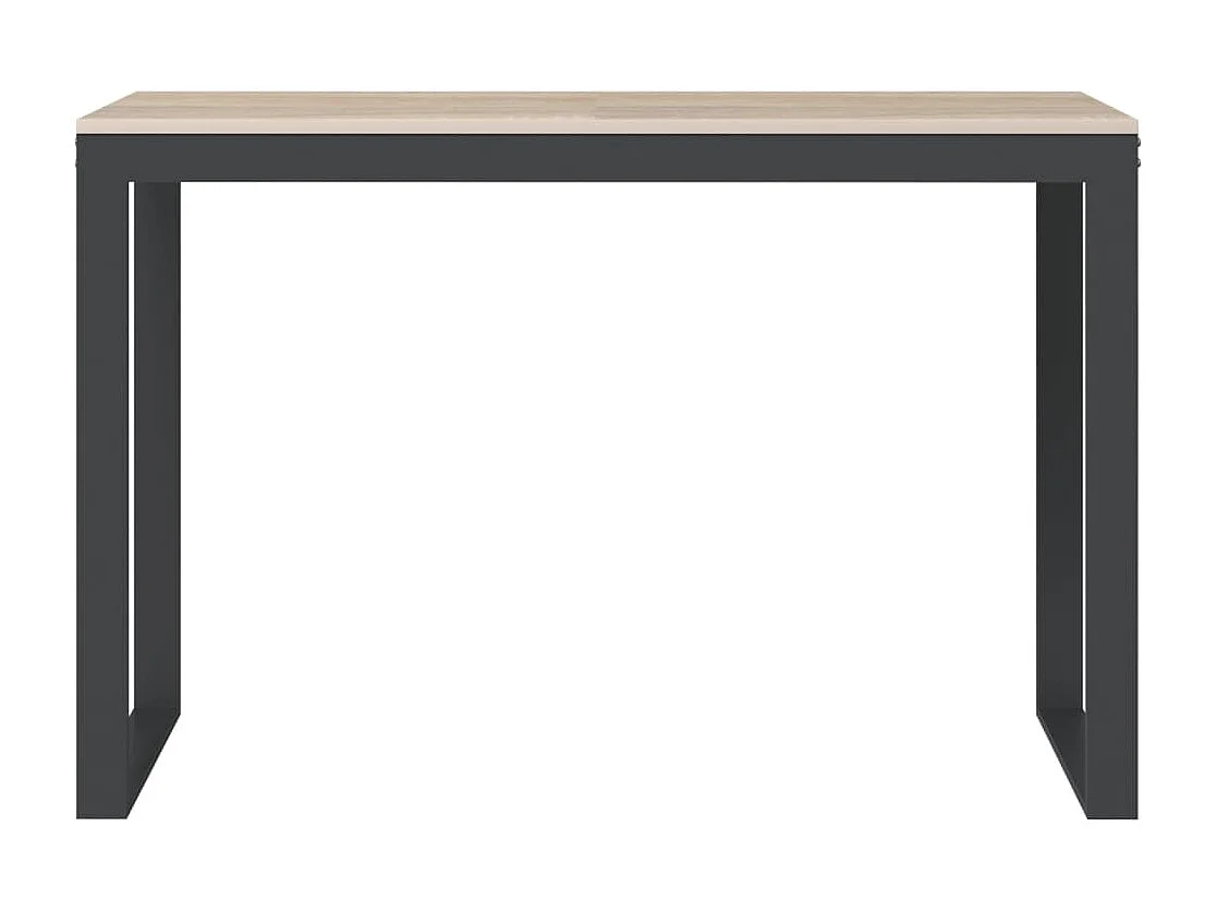 Computerbureau 110x60x73 cm spaanplaat zwart en eikenkleurig