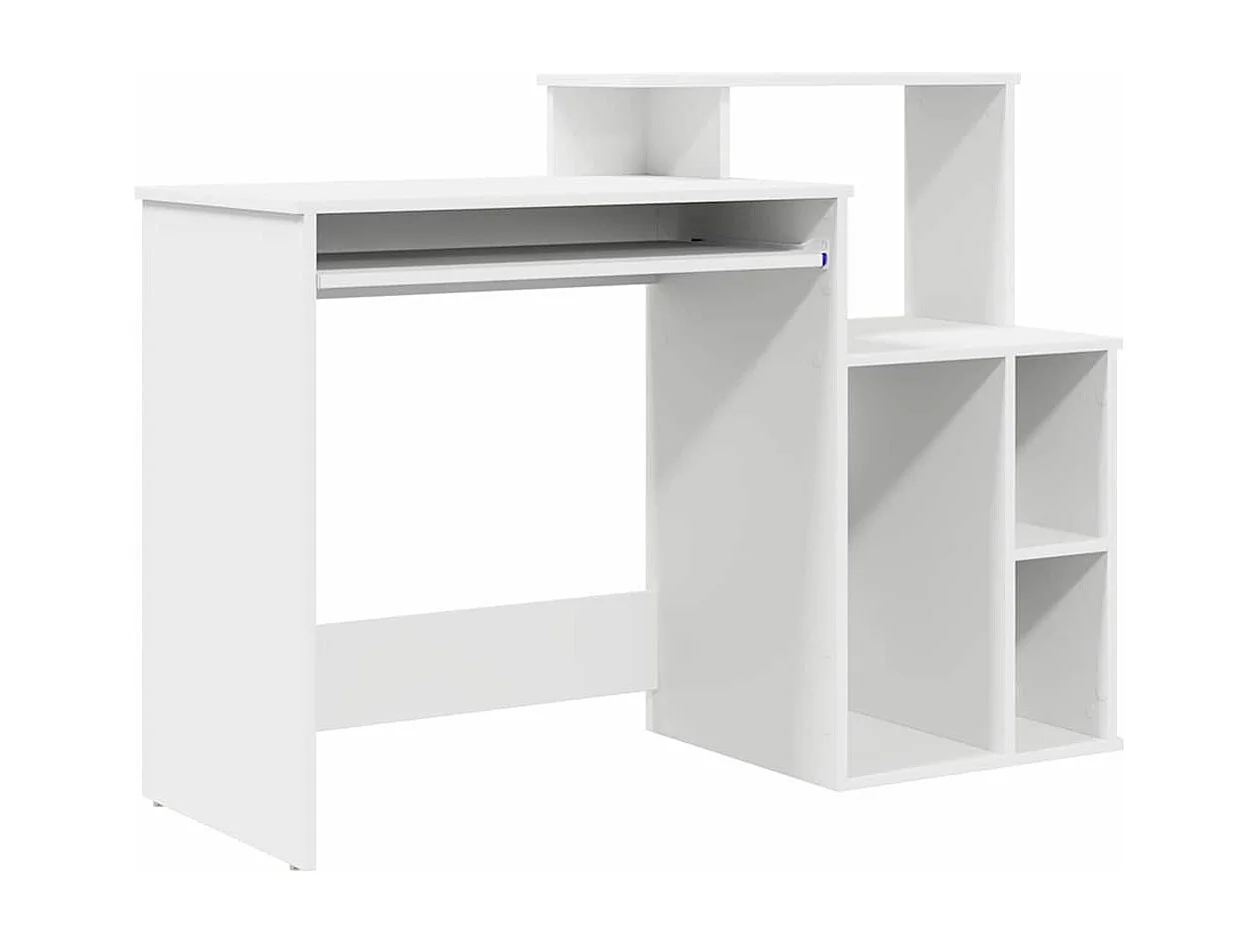 Bureau avec Rangement avec étagère Blanc 120.5 x 44 x 88.5 cm